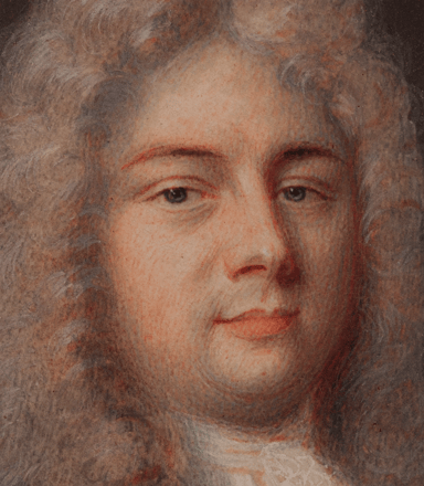 Herr mit blau-rotem Umhang — 15914