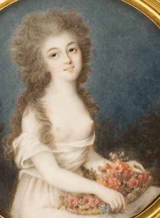 Dame mit Blumenkorb — 18066