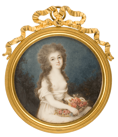 Dame mit Blumenkorb