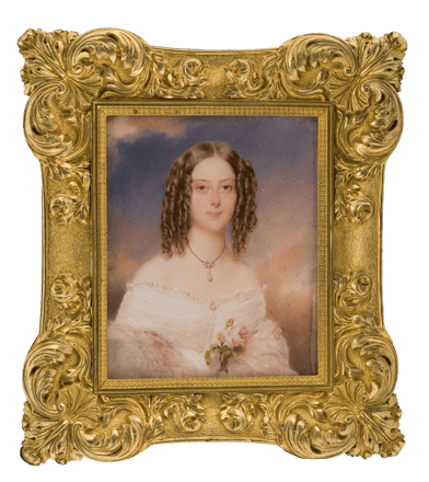 Lady in White Dress with Rose