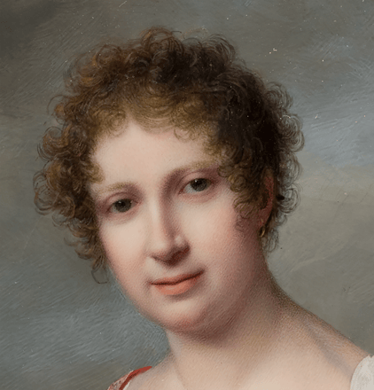 Lady in White Dress with Red Scarf  — 17668