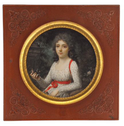 Lady in Spotted Dress with Red Ribbons — 7770