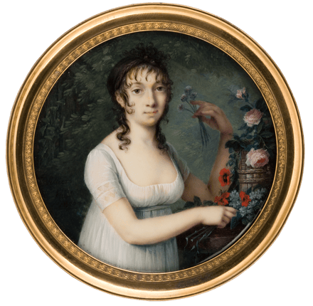 Lady with Flower Basket
