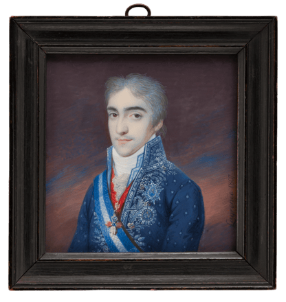 Gentleman in a Blue Coat Embroidered with Silver
