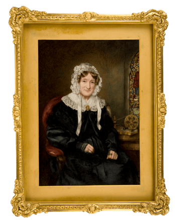 Mrs. Eastmont in Black Dress with Miniature Brooch