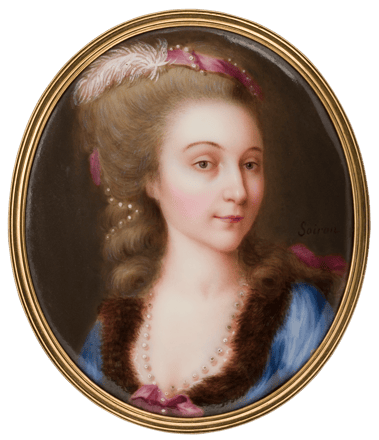 Lady in Blue Dress with Fur Collar