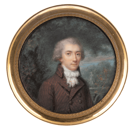 Gentleman in Brown Coat with Stripes