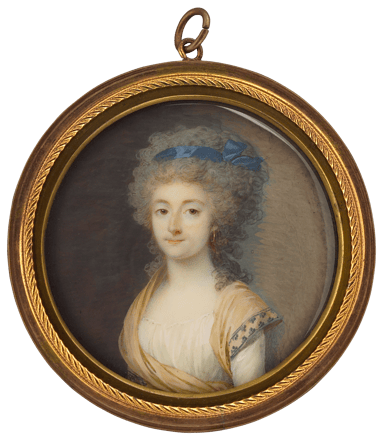 Lady in White Gown with Ochre Shawl