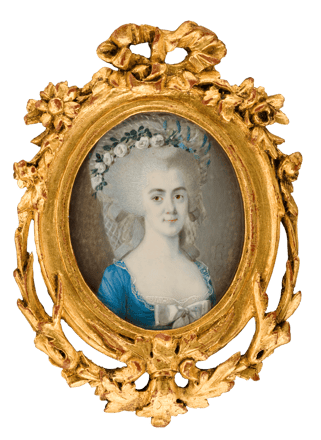 Lady with Bonnet Decorated with Flowers