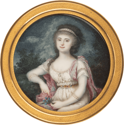 Dame mit Enziansträußchen