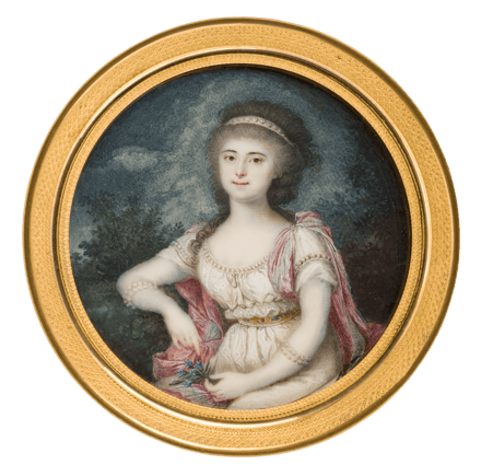 Dame mit Enziansträußchen