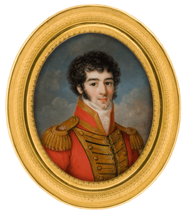Herr in roter Uniform
