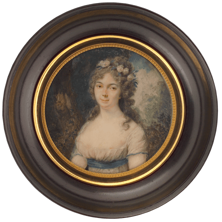 Dame mit Rosenband im Haar