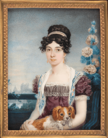Dame mit Hund